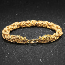 Doppelköpfiges Goldenes Drachen Armband