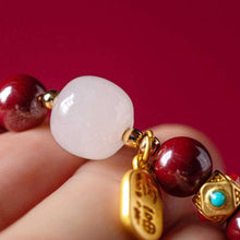 Glücksarmband aus rotem Zinnober