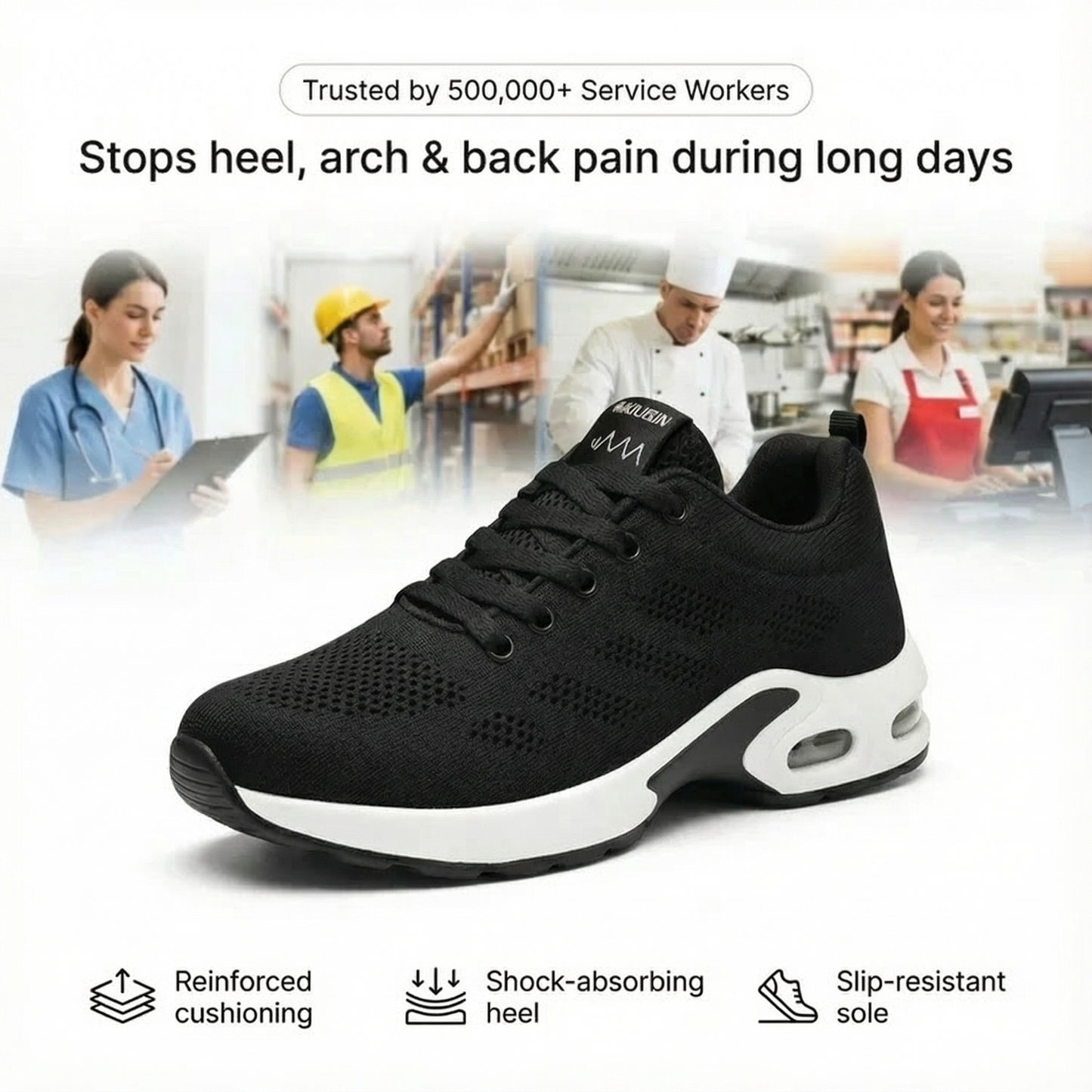 12-Hour Shift Shoes for All-Day Foot, Knee & Back Pain Relief (Copy)