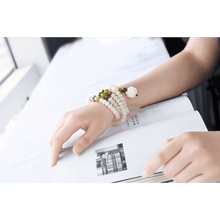 Weißes Jade Bodhi Samen Mala - 108 Perlen Armband/ Halskette