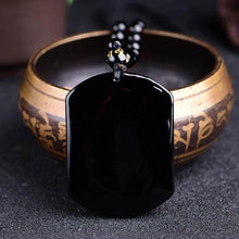 Halskette mit schwarzem Obsidian Wolf - Für Schutz