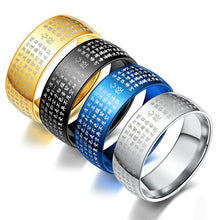 Buddhistische Herz Sutra Ringe - Titan Stahl