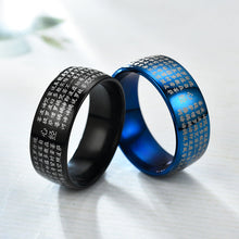 Buddhistische Herz Sutra Ringe - Titan Stahl