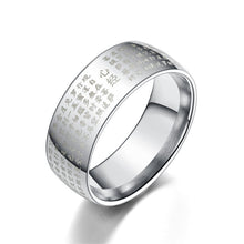 Buddhistische Herz Sutra Ringe - Titan Stahl