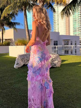 Fiorella – Floral Ruffle Backless Maxi Dress