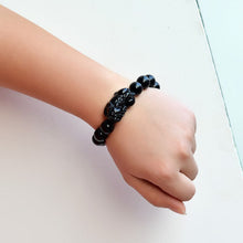 Obsidian Perlen Armband mit Pixiu - Schutz des Wohlstands