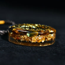 Heilige Sri Yantra Orgonit Halskette - Tigerauge