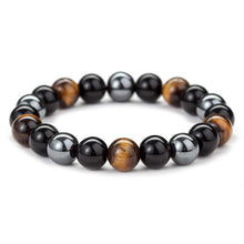 Armband für dreifachen Schutz - Tigerauge, Obsidian, Hämatit