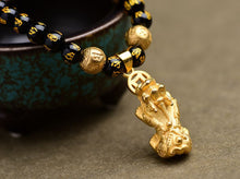 Feng Shui Halskette Schwarzer Obsidian Pixiu - Ziehe Wohlstand an