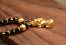 Feng Shui Halskette Schwarzer Obsidian Pixiu - Ziehe Wohlstand an