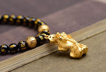 Feng Shui Halskette Schwarzer Obsidian Pixiu - Ziehe Wohlstand an