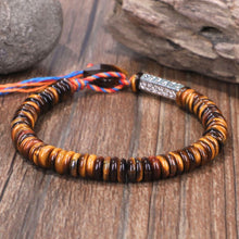 Tigerauge Tibet Mantra-Armband – für Schutz & spirituelles Wachstum