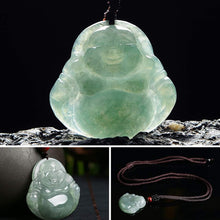 Jade-Kette mit lachendem Buddha - Für Zufriedenheit