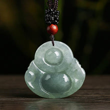 Jade-Kette mit lachendem Buddha - Für Zufriedenheit
