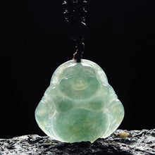 Jade-Kette mit lachendem Buddha - Für Zufriedenheit
