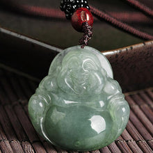 Jade-Kette mit lachendem Buddha - Für Zufriedenheit
