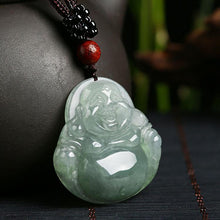 Jade-Kette mit lachendem Buddha - Für Zufriedenheit