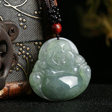 Jade-Kette mit lachendem Buddha - Für Zufriedenheit