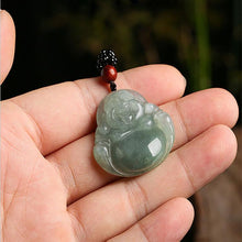 Jade-Kette mit lachendem Buddha - Für Zufriedenheit