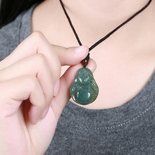 Jade-Kette mit lachendem Buddha - Für Zufriedenheit