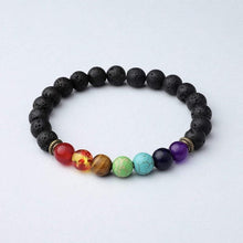 7 Chakra Lavastein Armband - Diffusor für ätherische Öle