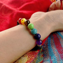 7 Chakra Lavastein Armband - Diffusor für ätherische Öle