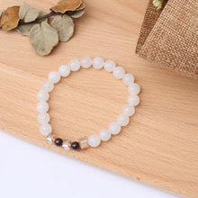 Naturweißes Chalcedon Armband - Für Positivität