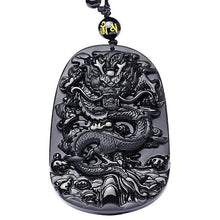 Natürliche Schwarze Obsidian Drachen Halskette - Schutz, Glück & Erfolg
