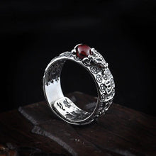 Natürlicher Granat Pixiu Ring - Feng Shui Ring für Reichtum