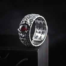 Natürlicher Granat Pixiu Ring - Feng Shui Ring für Reichtum
