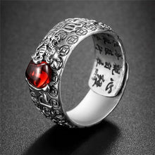 Natürlicher Granat Pixiu Ring - Feng Shui Ring für Reichtum