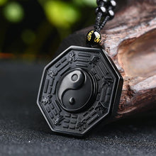 Obsidian Yin und Yang Halskette - Bagua Anhänger