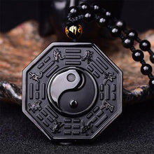 Obsidian Yin und Yang Halskette - Bagua Anhänger