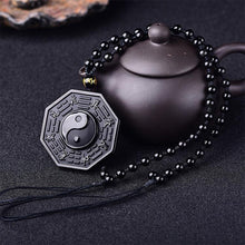 Obsidian Yin und Yang Halskette - Bagua Anhänger