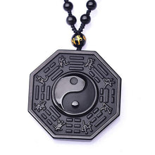 Obsidian Yin und Yang Halskette - Bagua Anhänger