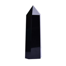 Schwarzer Obsidian Heilkristall Obelisk - Schutz Kristall