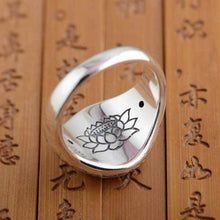 Lotus Mantra Ring – Om Mani Padme Hum - Silber, Gold