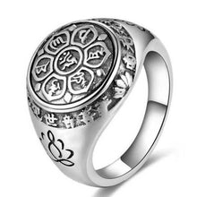 Lotus Mantra Ring – Om Mani Padme Hum - Silber, Gold