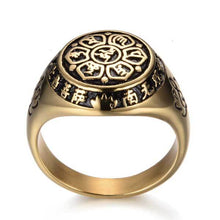 Lotus Mantra Ring – Om Mani Padme Hum - Silber, Gold