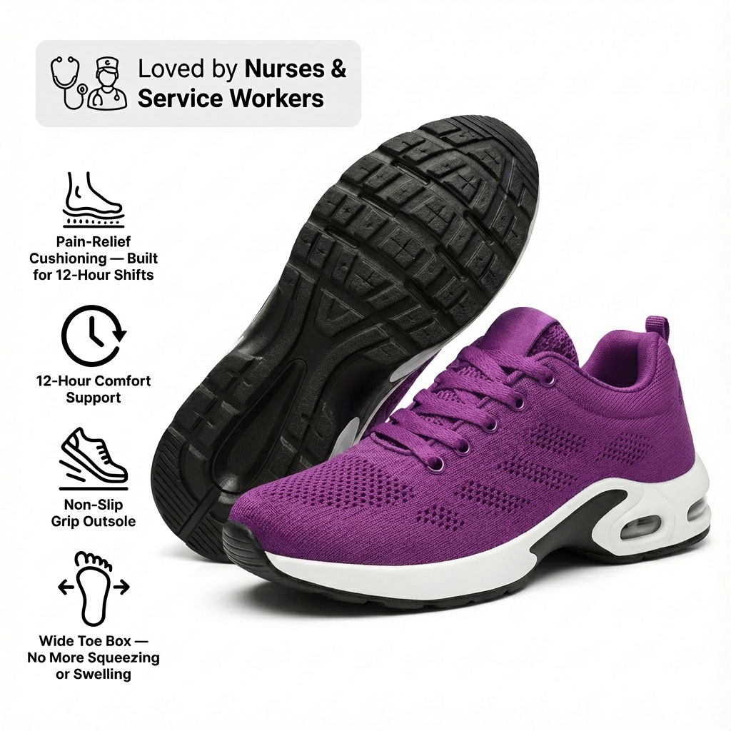 12-Hour Comfort Shoes for Heel & Plantar Fasciitis Relief (Unisex) (BOGO)