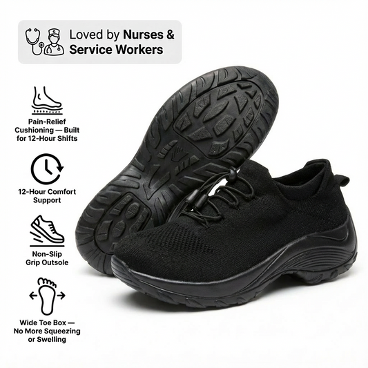 12-Hour Comfort Shoes for Heel & Plantar Fasciitis Relief (BOGO)