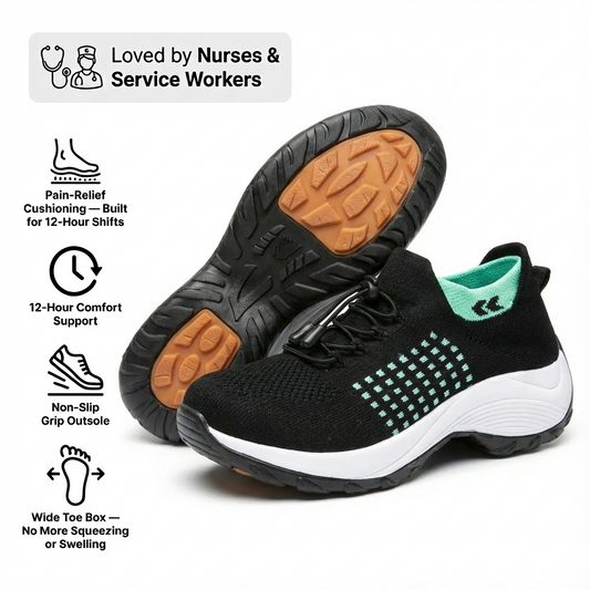 12-Hour Comfort Shoes for Heel & Plantar Fasciitis Relief (BOGO)