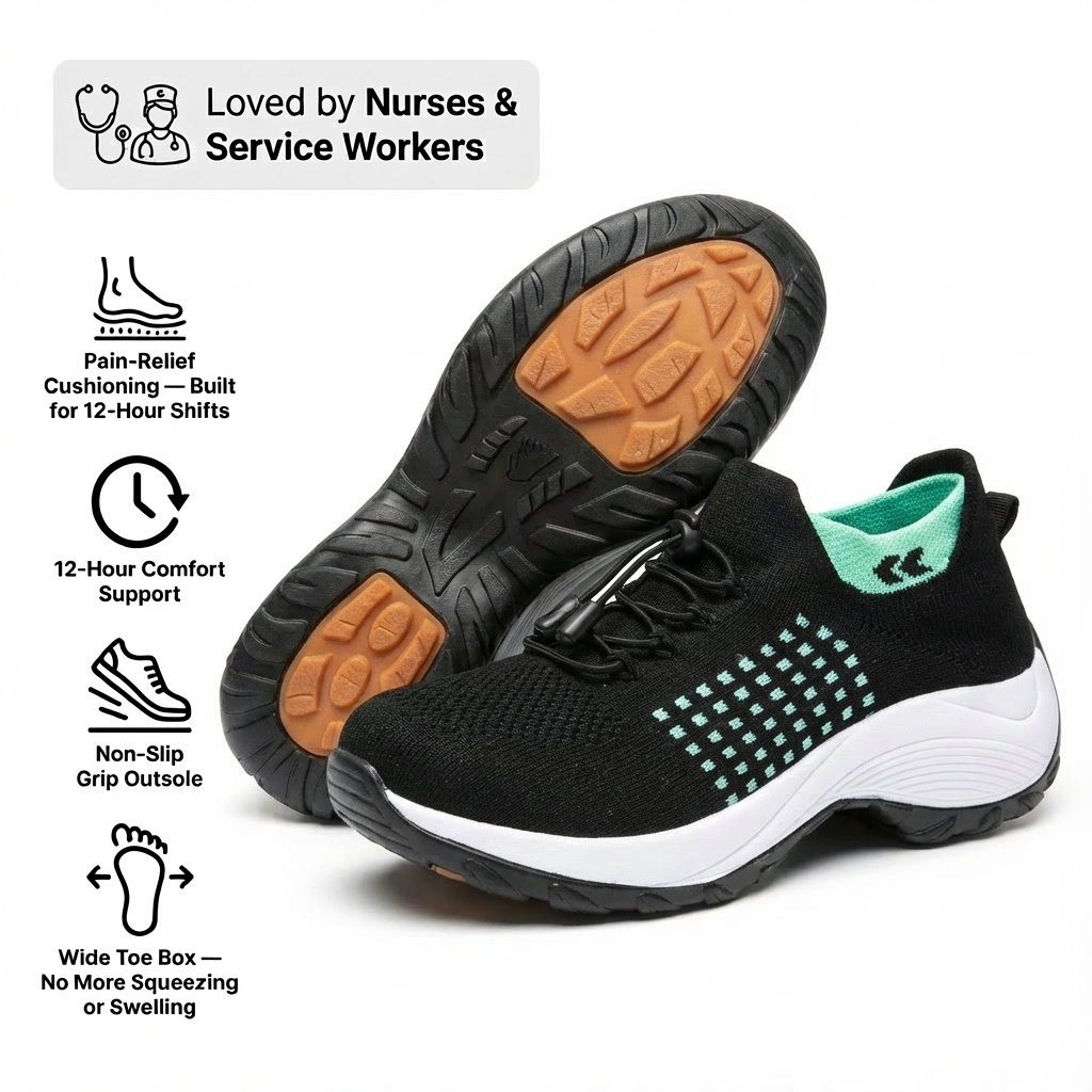 12-Hour Comfort Shoes for Heel & Plantar Fasciitis Relief (BOGO)