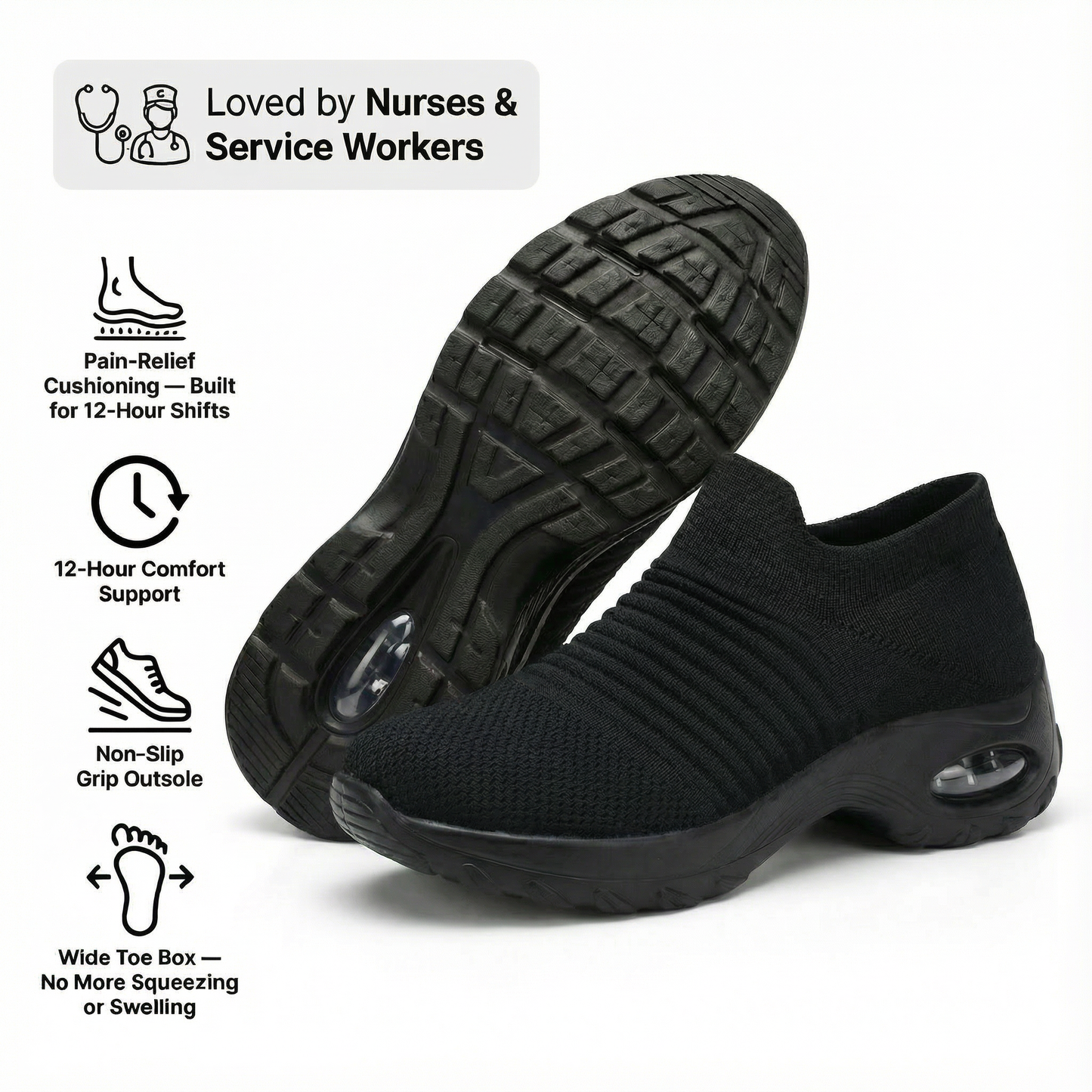 Breathable No-Tie Stretch Shoes