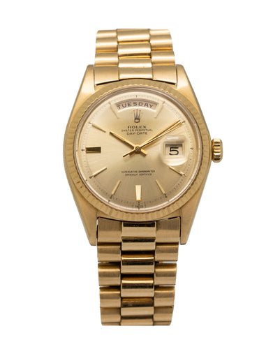 Day  Date Yellow Gold Mens Watch