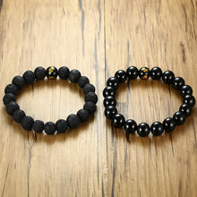 Achat & Lavastein Armband Set - Erdend & schützend